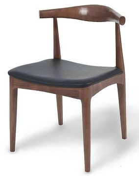 Стул деревянный обеденный с мягким сиденьем Elbow 2 темный ясень