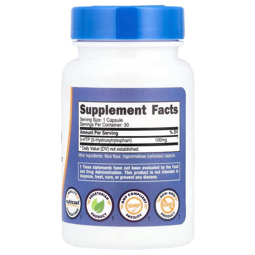 Nutricost, 5-HTP, 100 мг, 30 капсул