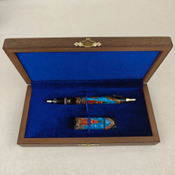 Набор "Кремль. Звезда" флешка и ручка Parker с ручной росписью Палех в футляре