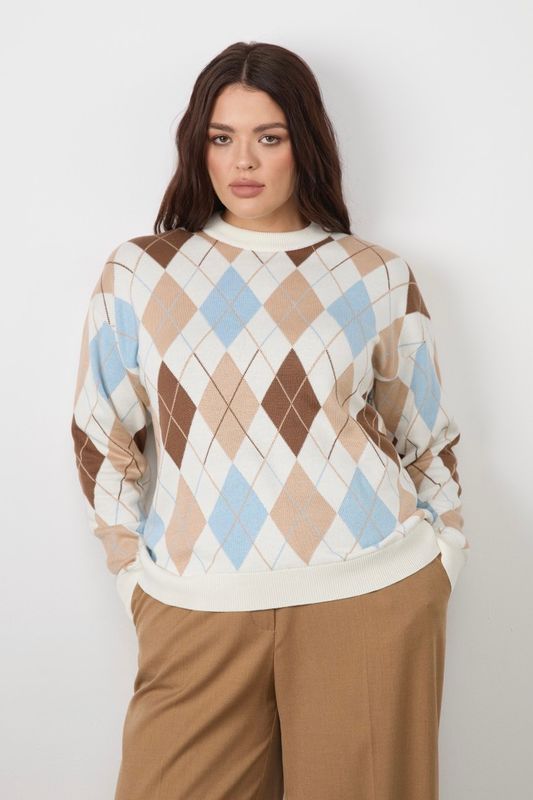 Джемпер вязаный, аргайл