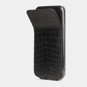 Чехол для iPhone 11 Pro из натуральной кожи крокодила, черного цвета