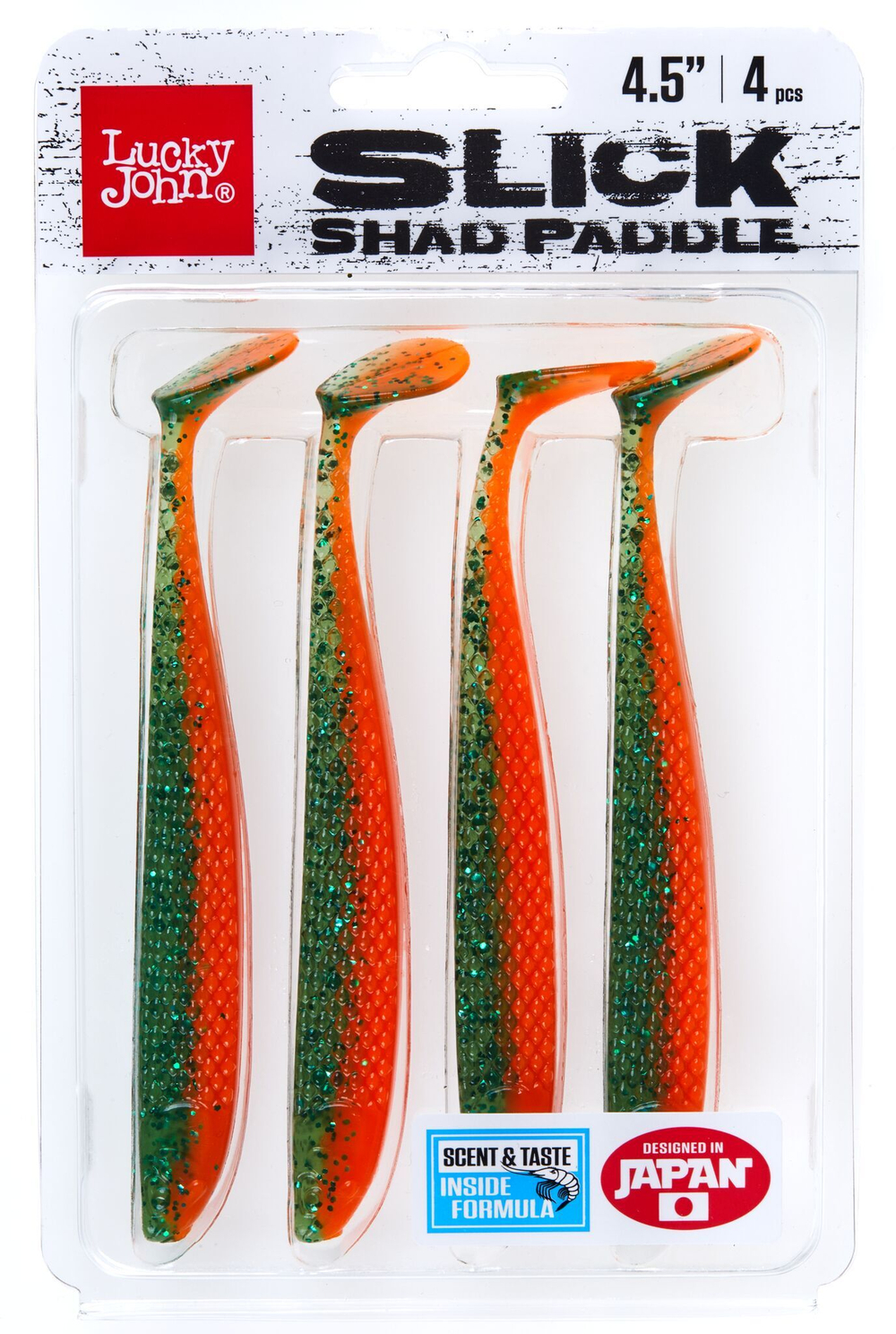 Виброхвосты съедобные Lucky John SLICK SHAD PADDLE 4.5in / цвет Z16 / 4 шт.