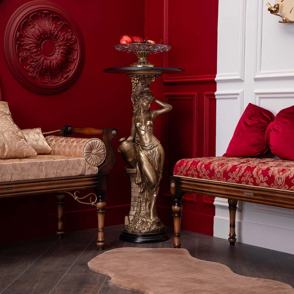 Подставка декоративная Девушка с кувшином №450 Бронза