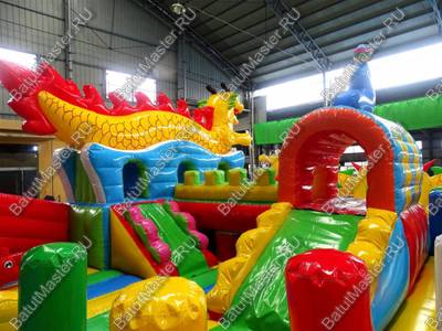 Коммерческий надувной батут "Осьминоги и драконы" 20*8*8 м