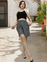 22231 Шорты женские пике темно-серо/белая полоска (56)