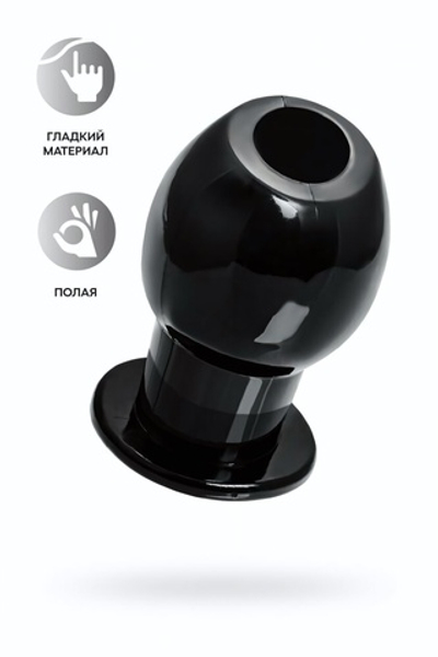 Анальная втулка с тоннелем черная 6 см