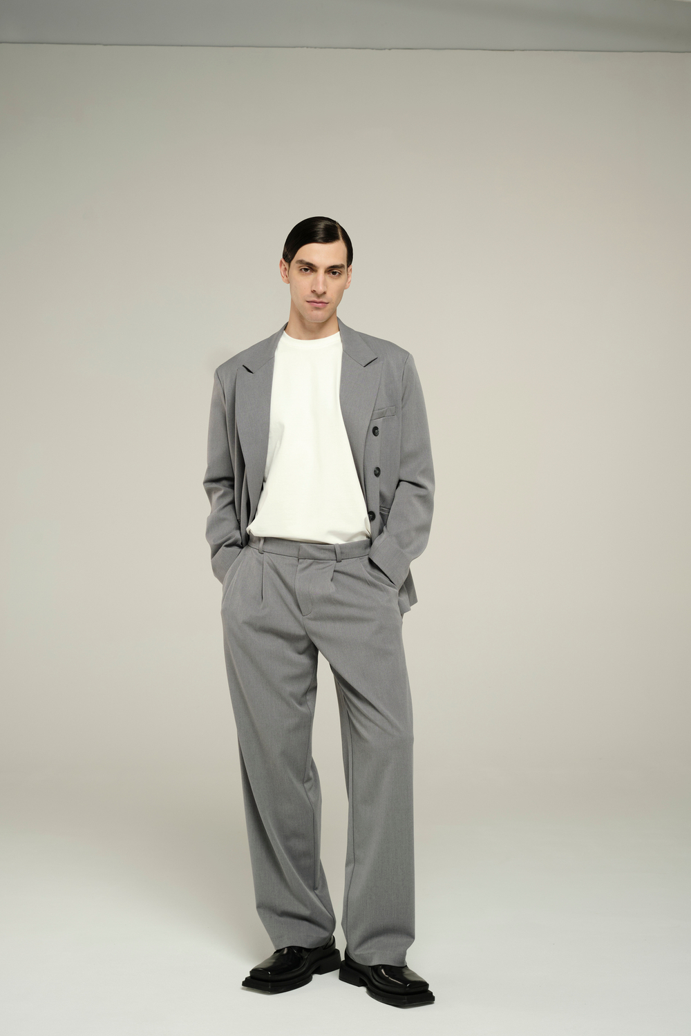 Брюки широкие | grey