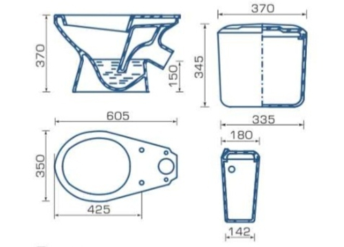 Унитаз-компакт "Находка" боковой подвод