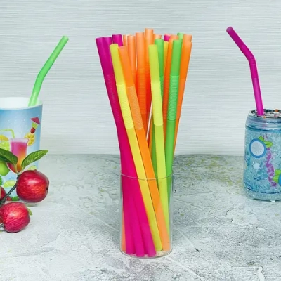 Трубочка для коктейля 10*260мм в наборе 25 шт цветная