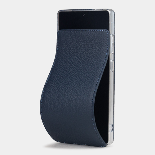 Чехол для Samsung Galaxy S25 Ultra из кожи теленка, синего цвета