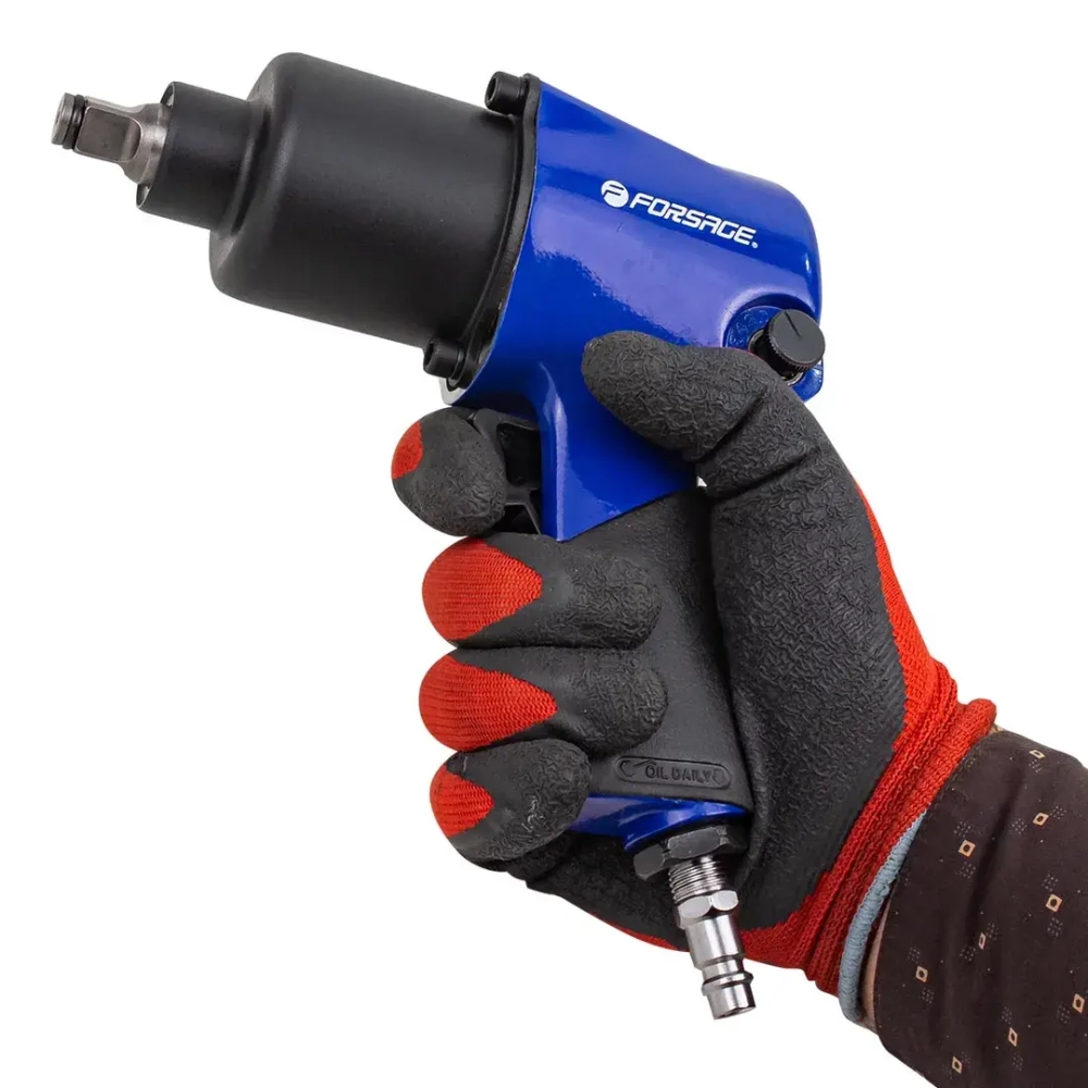 Пневмогайковерт ударный ''Twin Hammer''с реверсом и регулировкой усилия 1/2''(690Hм, 7500 об/мин,6.3bar,вес 2.9кг) Forsage F-NC-4230