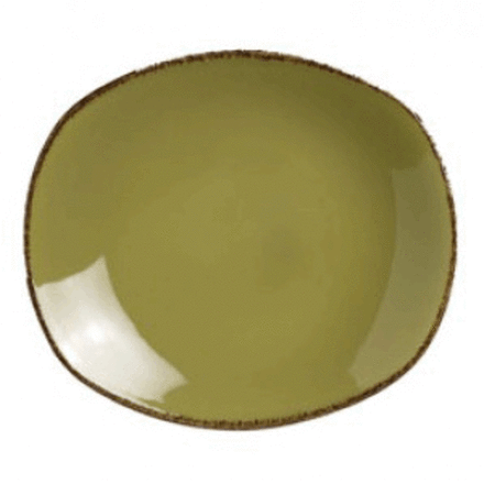 Тарелка «Террамеса Олива» мелкая овальная фарфор ,H=2,L=15,B=13см олив