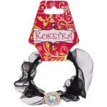 Резинка для волос 1шт «Франка», цвет черный, квадрат серебро, d-5,5см