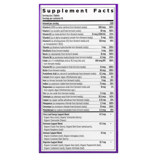 New Chapter, улучшенный мультивитаминный комплекс для женщин, 72 вегетарианские таблетки