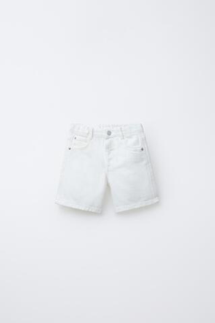 ZARA ОДНОТОННЫЕ ТВИЛОВЫЕ ШОРТЫ, ЭКРЮ