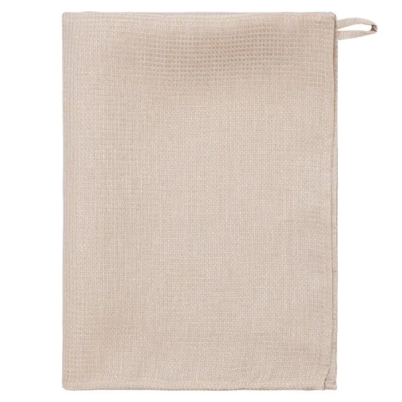 Набор из двух вафельных полотенец изо льна бежевого цвета Essential, 50х70 см