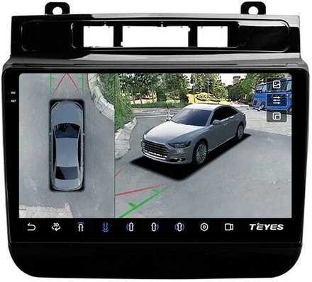 Магнитола для VW Touareg 2010-2018 (RNS850) - Teyes CC3-2K-360 на Android 10, 2K QLED, 6Гб+128Гб, CarPlay, 4G SIM-слот, 4 камеры в комплекте