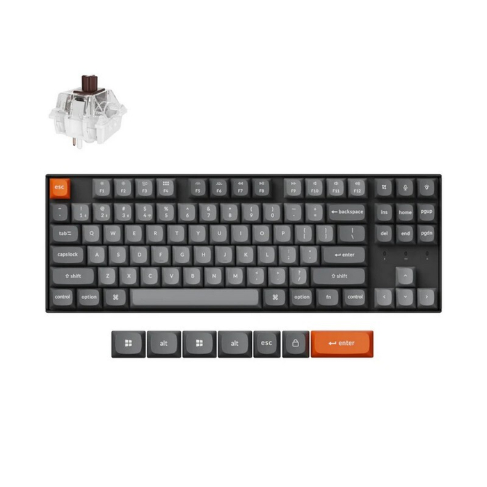 Беспроводная механическая клавиатура QMK Keychron K8 Max, 87 клавиш, RGB подсветка, Hot-swap, алюм.рамка Keychron Brown Switch (K8M-Ј3)