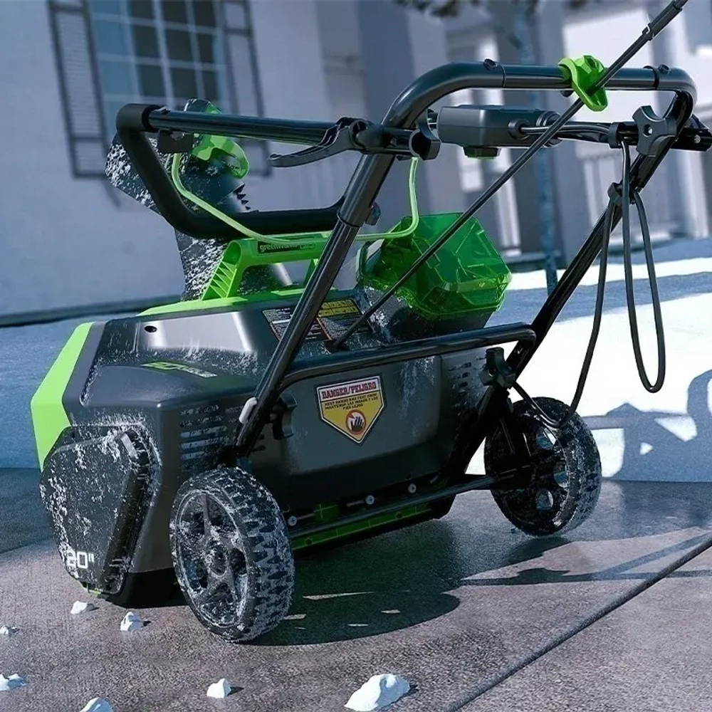Greenworks GD60ST 60В аккумуляторный снегоуборщик (1 x 4 Ач, ЗУ) ковш 51 см, выброс 6 м 2602407UB