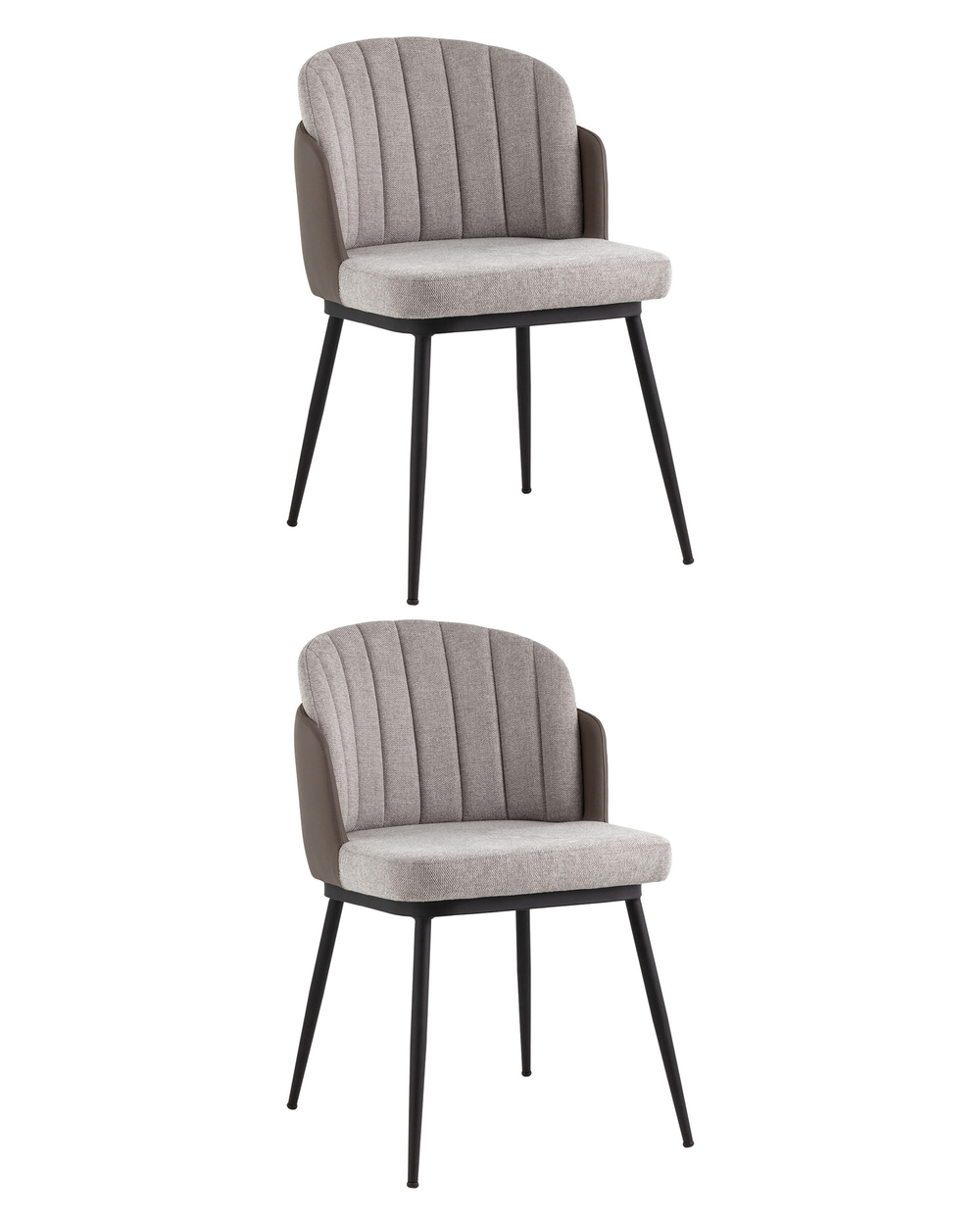 Стул Пенелопа рогожка серый с серой экокожей 2 шт.