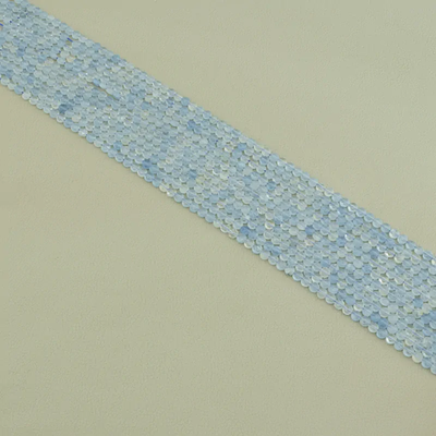 Нитка Аквамарин 39 см. (Без замка) - Голубая