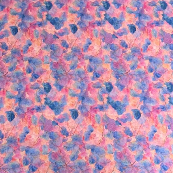 РОЗОВО-ГОЛУБОЙ ВЬЮНОК, АКВАРЕЛЬ - 100% ХЛОПОК 1