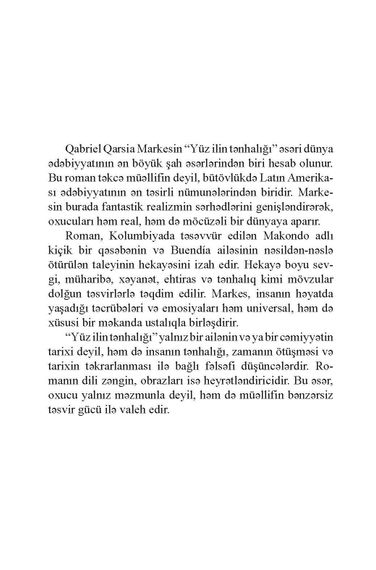 Yüz ilin tənhalığı