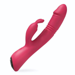 Красный вибромассажер-кролик Randy - 21,5 см. (Цвет: красный)