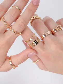 Кольцо "Пряжка" квадрат, цвет золото, безразмерное