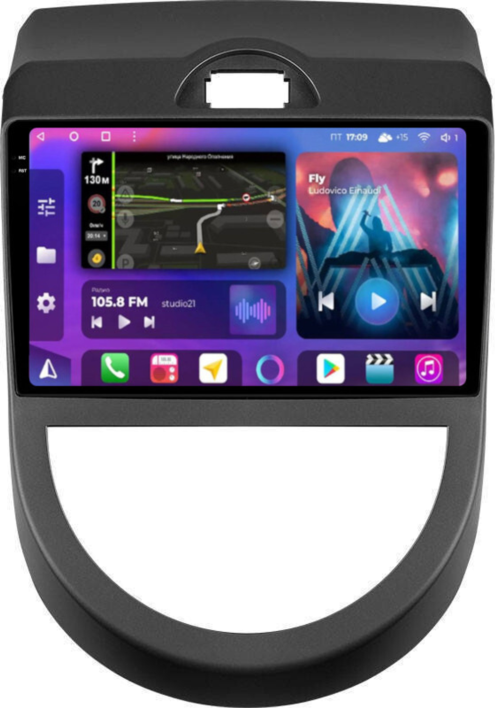 Магнитола для KIA Soul 1 2008-2011 - FarCar BM3061M-2K монитор 9.5" 2K QLED на Android 14, TS10, 4+32Гб, CarPlay, 4G SIM-слот