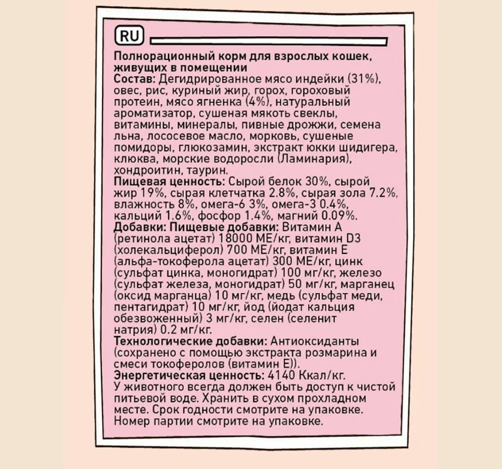 Корм для кошек сухой ZILLII Cat Adult Indoor 2кг, для домашних животных, с индейкой и ягнёнком