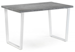 Стол деревянный Woodville Лота Лофт 120х75 бетон светлый, белый матовый, ножки белые