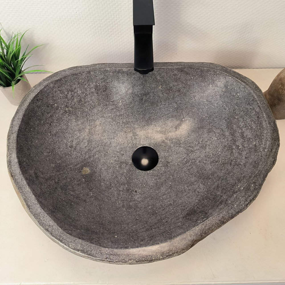 Раковина из речного камня RS-66038 58х46х15 из натурального камня