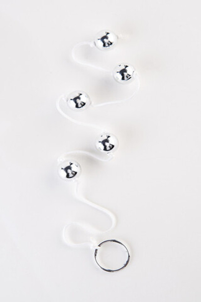 Анальные шарики на веревке Oriental Love Beads (Цвет: серебро)