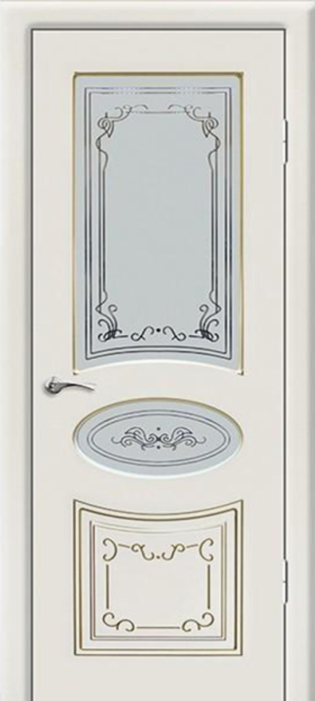 Дверь межкомнатная GEONA Амелия Крем ЗП/ перламутр тангенс