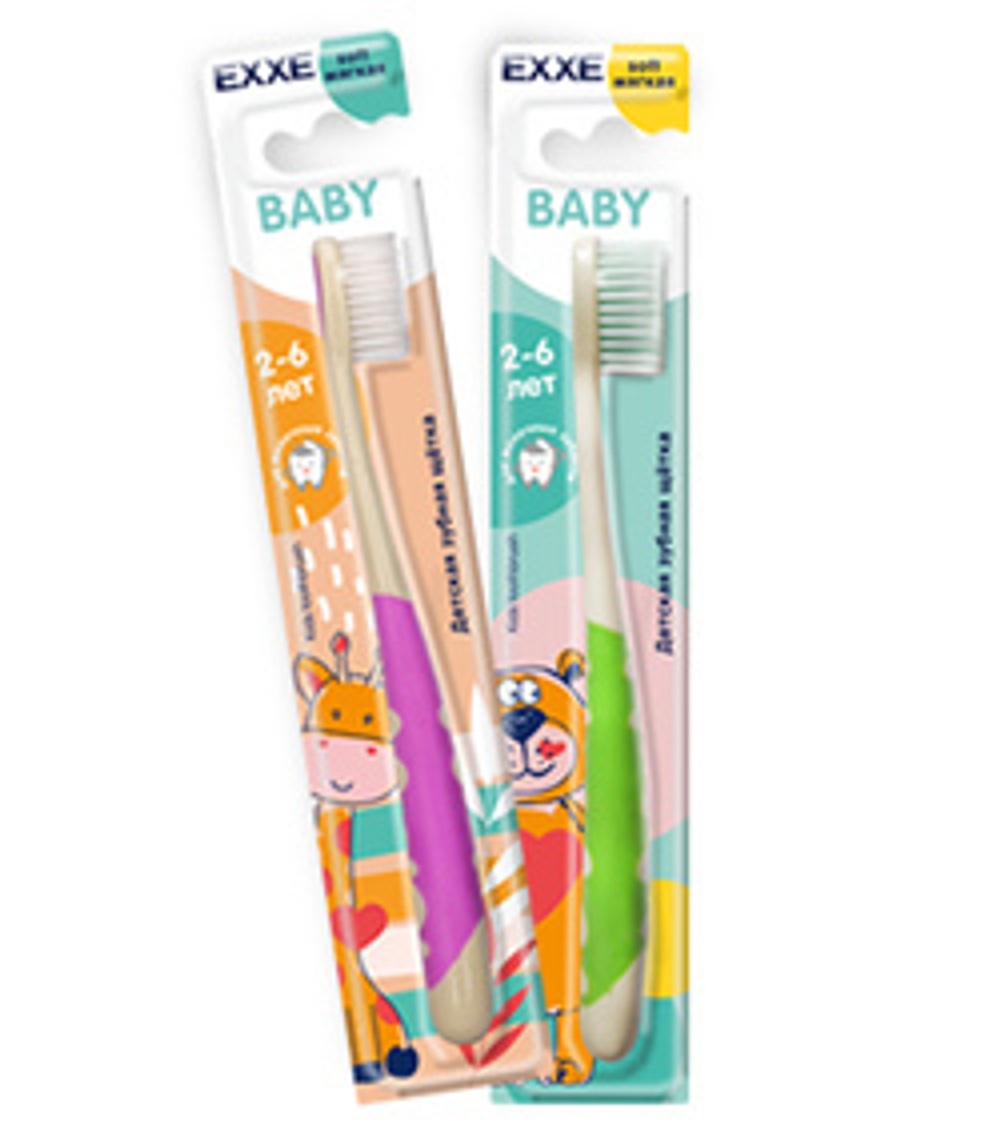 EXXE Kids щётка зубная детс. 2-6л. мягк/жест блистер