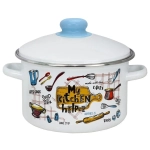 Кастрюля эмал цил Домашняя кухня 3,0л мет/об