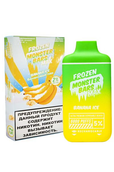 Купить Одноразовый Pod Monster Bars MAX - Banana Ice (6000 затяжек)