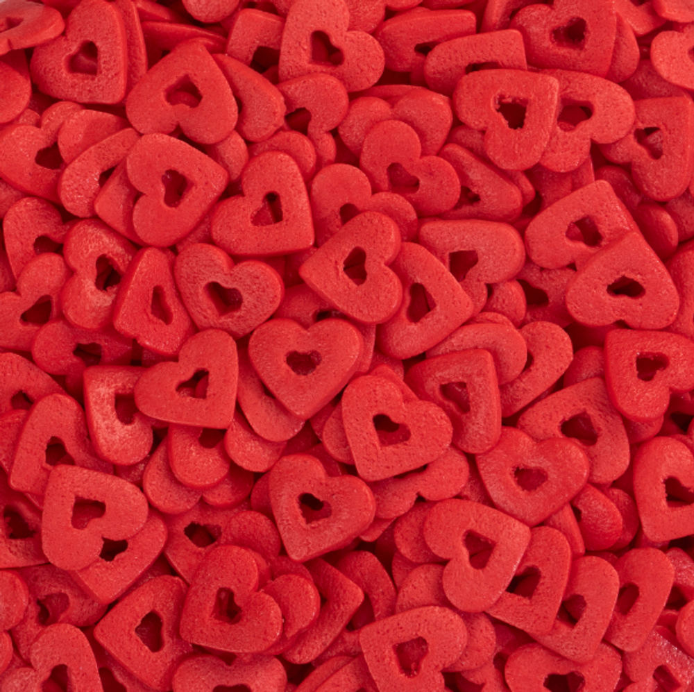 Посыпка Сердца красные с вырезом, 50 гр