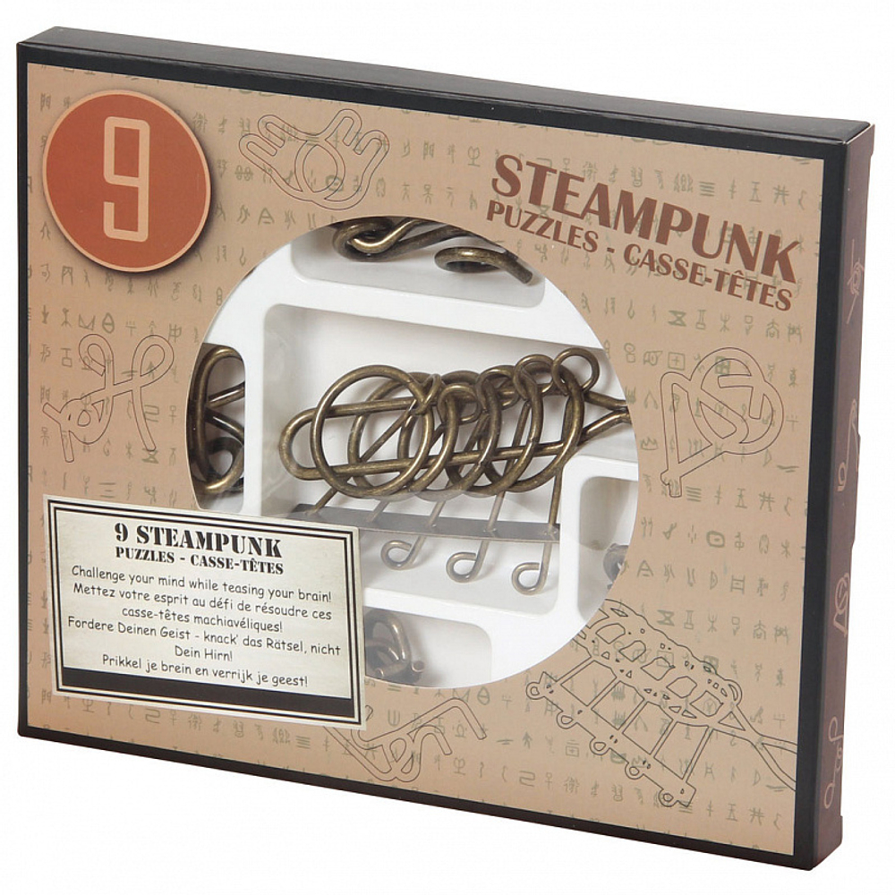 Набор металлических головоломок Eureka Стимпанк 6 коричневый (9 головоломок)