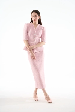 Юбка-карандаш миди розовая