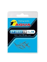 Карабин с вертлюгом для рыбалки SY-3033 №06 2 упк. по 8 шт.