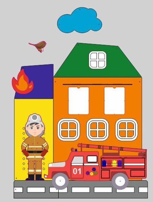 Декоративно-развивающая панель "Пожарный "