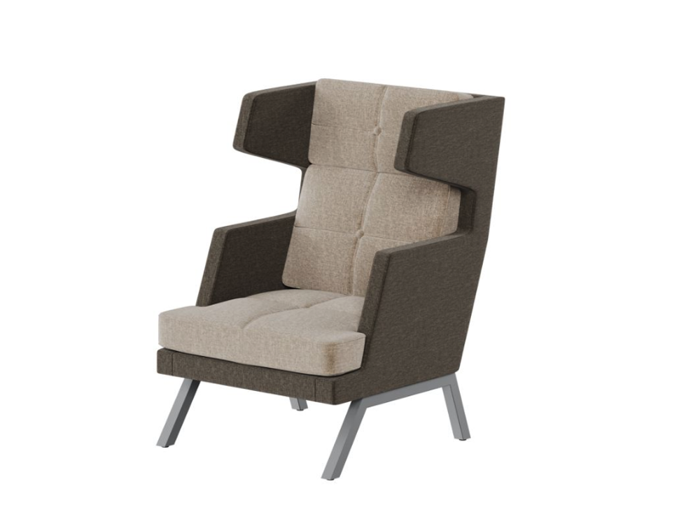 Мягкое кресло с высокой спинкой с декором из пуговиц ALDB-01 АЛДО