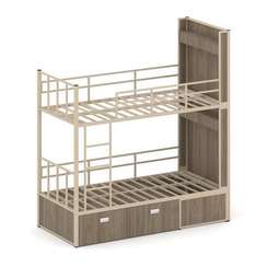 Overnight Кровать 2-х ярусная ON.K2-001 Вяз Благородный/Металл Капучино 2080*950*2260