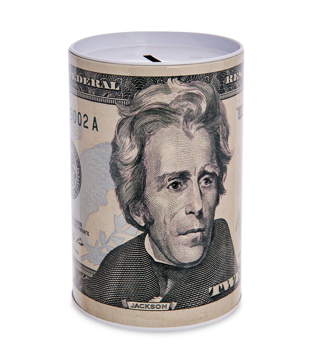 BX-220/3 Металлическая копилка «20 Долларов» 15см