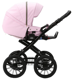 Детская коляска Adamex Chantal Retro Deluxe 3 в 1 C132 (РОЗОВ.ЗЕФИР 100% КОЖА)