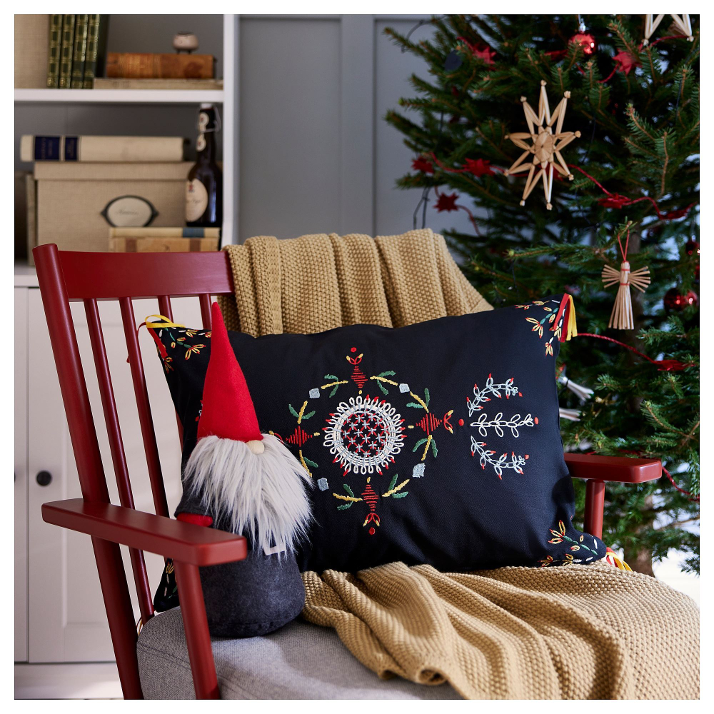 Чехол на подушку IKEA VINTERFINT (ВИНТЕРФИНТ), Черный, 40x58 см