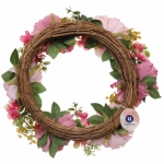 Цветы искусственные венок «Фантазия» 42см розовый
