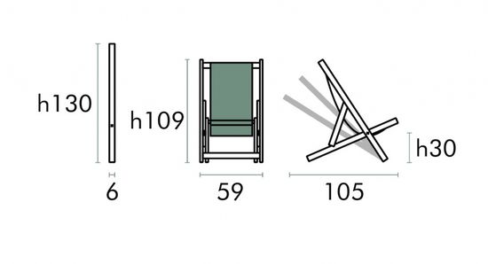 Кресло-шезлонг текстиленовое складное Sdraio